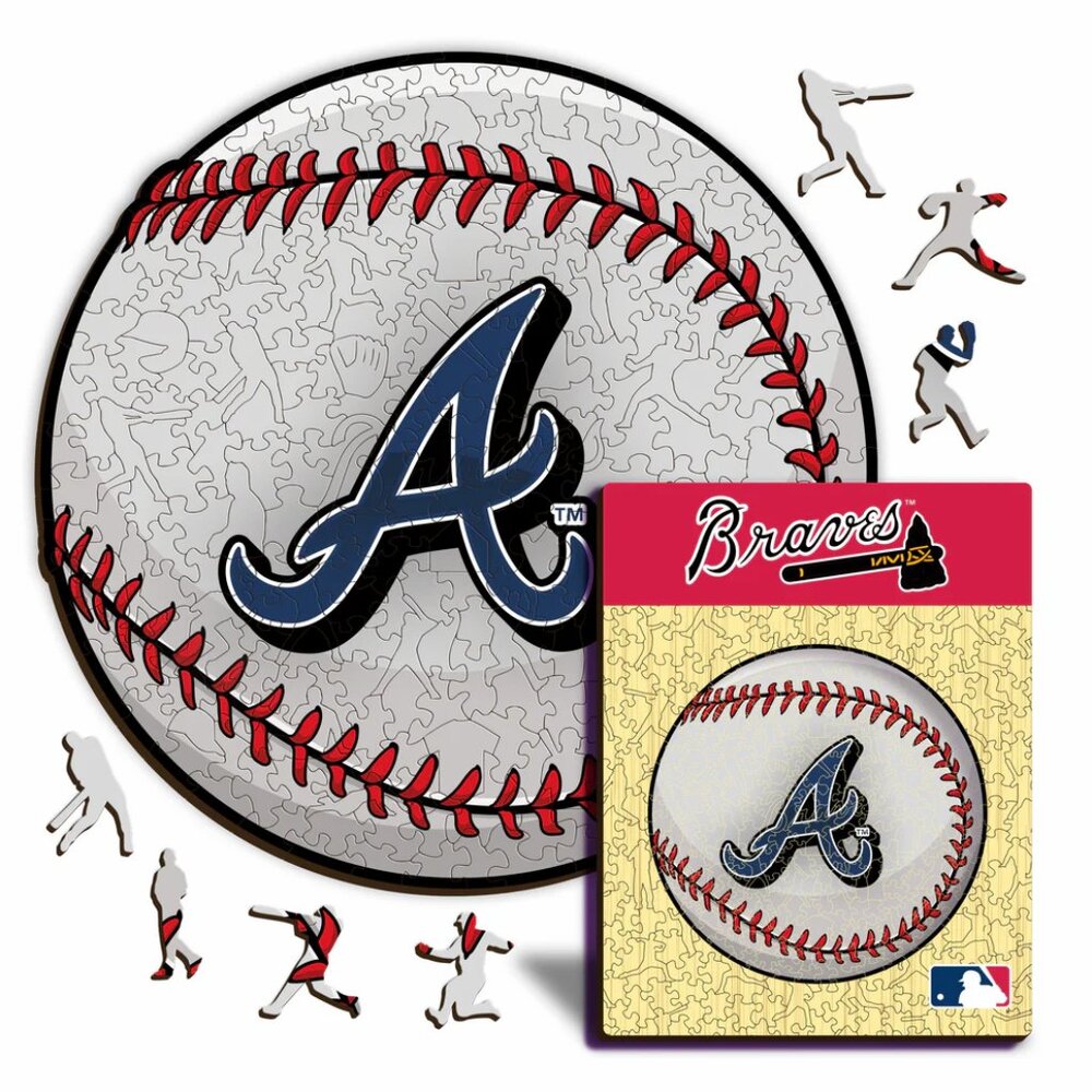 New Iconic Puzzles Atlanta Braves MLB Baseball Wooden Jigsaw Puzzle